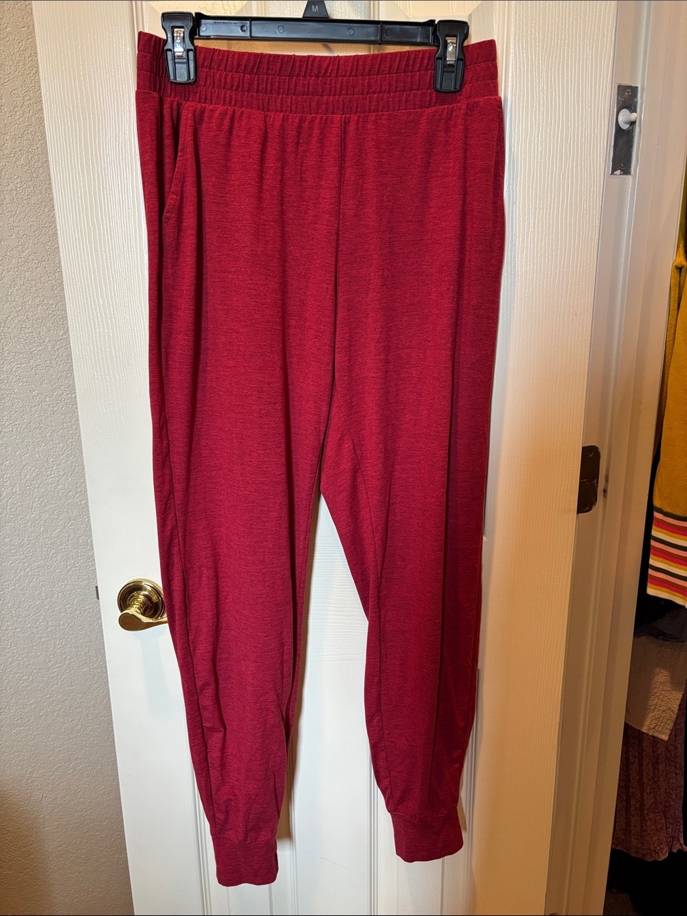 Freely Women's Heathered Red Lounge Pajama Jogger Pants Size Small